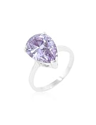 Solitaire Purple Pear Cut Ring