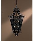 Metropolitan N6116-20 Pendant French Black w/Gold Highlights Moire Glass Montparnasse French Black