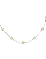 Genuine IceCarats Designer Jewelry Gift Sterling Silver White Mosaic Mother Of Pearl Necklace