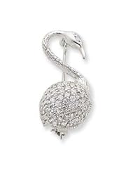 Sterling Silver CZ Flamingo Pin
