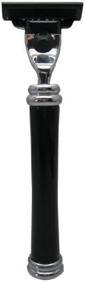 Metal Handle Fusion Compatible Razor Safety Razor, Black
