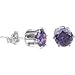 Sterling Silver 6mm Amethyst (February) Cubic Zirconia Stud Earrings