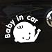 1Pc Aaron White Baby in Car (Boy) Baby Safety Sign Car Sticker, Car Decal - Sticker