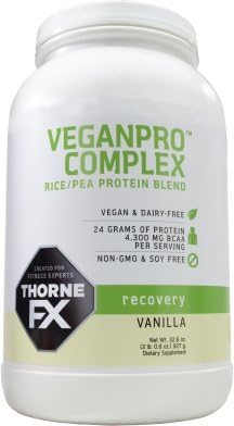 Thorne Fx, Veganpro Complex, Rice/pea Protein Blend, Recovery, Vanilla, 32.6 Oz (927 G)