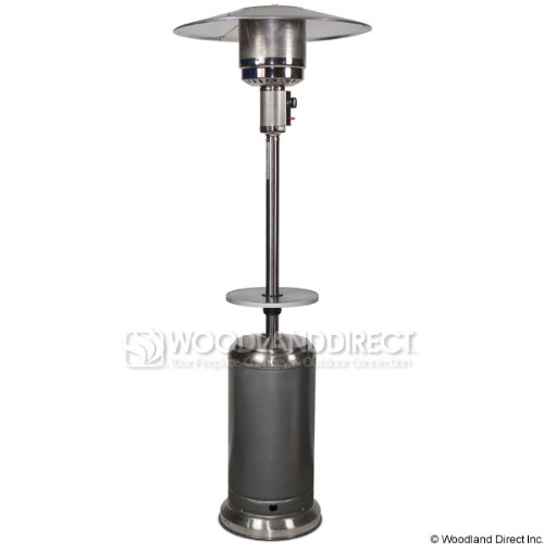 Sunmaster Round Patio Heater - Hammered Silver and Stainless
