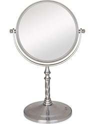 Zadro VAN45 Two-Sided Vanity Swivel Mirror, Satin Nickel, 1X-5X