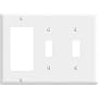 Leviton 80421-W Triple-Gang Combination Wall Plate (1 Decora/2 Toggle), White