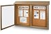 Double-Door Outdoor Message Center - 45 X 30 - Weathered Wood