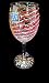 America's Flag Design - Hand Painted - Wine Glass - 8 oz..