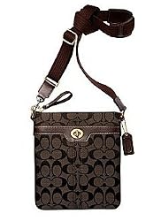 Coach Hamptons Signature Swingpack Messenger Crossbody Bag Tote Brown Brown