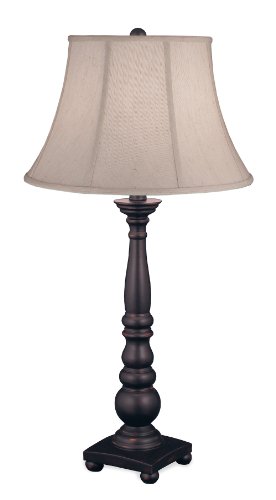 Lighting Enterprises T-6935/6935 Rustic Black Finish with Hand Rubbed Accents Table Lamp, 31-Inch
