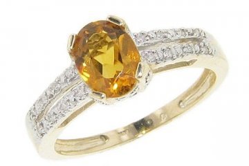 Buy 0.04 Ctw 10K Yellow Gold Citrine & Diamond Accent Ring by Jewelersclub.com