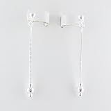 Sterling Silver Diamond Cut Nickel Free Chain Dangle Earrings Italy