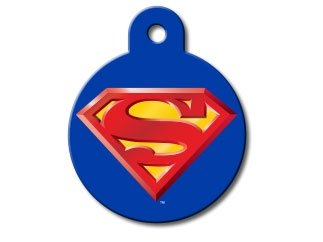 Quick-Tag Large Circle Brass Dog I.D. Tag - Superman