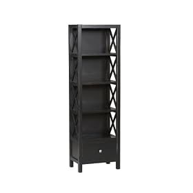 Linon Anna Collection Tall Narrow 5-Shelf Bookcase by Linon