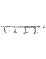 Sterling Silver Charm Bracelets w/ Dangling Boots