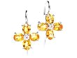 14k White Gold Natural Yellow Sapphire & Diamond Hoop Earrings Ct.tw 1.85