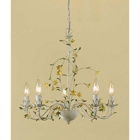 AF Lighting 7046-5H 5 Light Starflower Chandelier, Cream