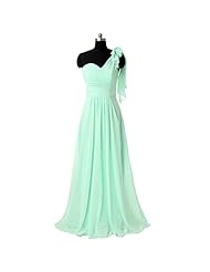 A-line One Shoulder Chiffon Natural   Waistline Floor Length Lace  Bridesmaid Dress  With Ruffles
