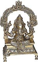 Brass Figurines Hindu God Ganesha 6 x 3 x 9 inches
