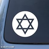 STAR OF DAVID - Jewish Hebrew - Car, Truck, Notebook, Vinyl Decal Sticker #1197 | Vinyl Color: White