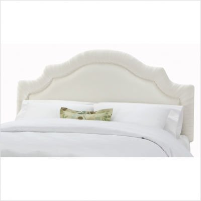 Arc Notched Border Headboard in Shantung Pearl Size: Twin Arc Notched Border Headboard in Shantung Pearl Size: Twin
