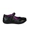 School Rider AI90 Leatherette Butterfly Mary Jane Velcro Strap School Uniform Shoes (Toddler/ Little Girl/ Big Girl) - Black