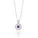 DAZZLING GENUINE AMETHYST & DIAMOND BEZEL SET title=