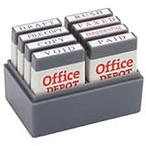 Office Depot Mini Message Stamp Kit, Blue/Red Ink, 032542