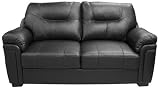 Mercy 2 Seater Black Luxury Leather Sofa