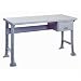 Lyon DD2544 Super Comp Comfort Edge Top Pre-Engineered Steel Flared Legs Work Bench with Stringer and Perfect Fit Drawer, 60" Width x 28" Depth x 32-1/4" Height, Dove Gray