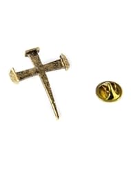Jewelry: 6030273 Rugged Nail Cross Lapel Pin Jesus Christian Nails Brooch Tie Tack - The Quiet Witness