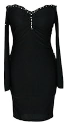 Off the Shoulder Cocktail Knee Length Polyester/Spandex Backless Ruched  Little Black Dress/Party Dress  With Rhinestones