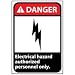 Danger Sign 14x10 Vinyl - Electrical Hazard Authorized Personnel Only