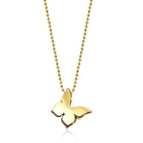 Alex Woo Little Princess 14k Yellow Gold Butterfly Pendant, 1