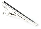 Enigma Silver Rectangular with Inverted Middle Tie Clip with Gift Box