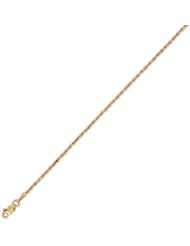 14K Solid Yellow Gold D.C. Rope Chain Bracelet 2mm (5/64 in.) - 8 in.