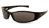 MAUI JIM HOKU 106 106-02 GLOSS BLACK PLASTIC NEUTRAL GREY POLARIZED SUNGLASSES SHADES