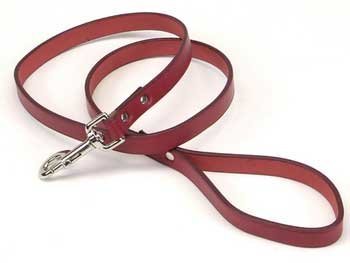 Coastal Pet Products Oak Tanned Red Leather Lead for Dogs