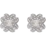 14K White Diamond Earrings 3 4 Ct Tw Pair