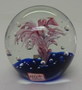 Round Ball Glass Unusual Paperweight Art Glass 2.5"