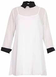 Plus Size Keyhole Long Sleeves Chiffon/Polyester Mini Dress 