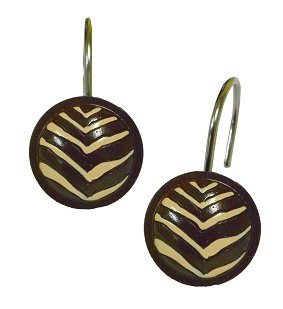 Brown/Tan Zebra Shower Curtain Hooks