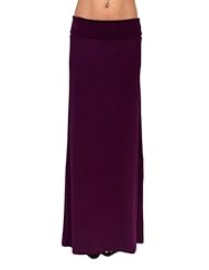 Apparel: Gorgeous Womens Rayon Span Full Length MAXI SKIRT: Eggplant (XL)