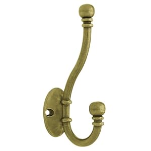 Liberty Hardware B46305Q-AB-C5 Ball End Coat and Hat Hook, Antique Brass