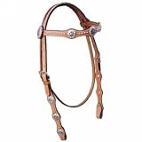Browband Colored Star Conchos w/Stainless Steel Spots