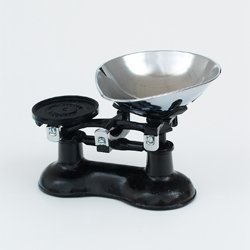 ICD Kitchen Scales in Cast Iron with Chrome Scoop, Black