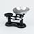 ICD Kitchen Scales in Cast Iron with Chrome Scoop, Black