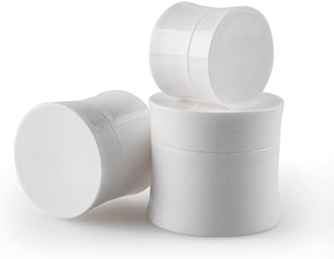 Sahg Cream White Thin Waist PP Amber Jars With Lids,Inner Cover, 1 oz , 10pcs