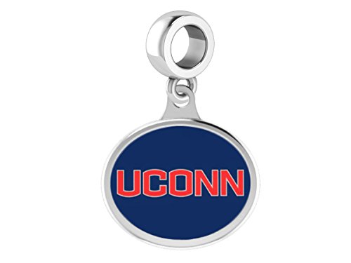 Connecticut Huskies UCONN Drop Charm Fits All European Style Beaded Charm Bracelets